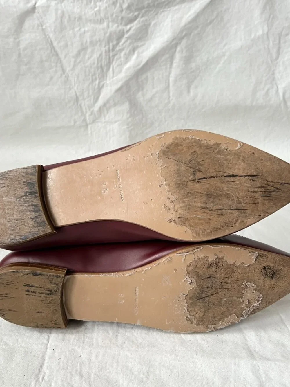 Everlane Modern Point Loafer oxblood red black leather pointed toe womens 9.5 - Picture 8 of 14